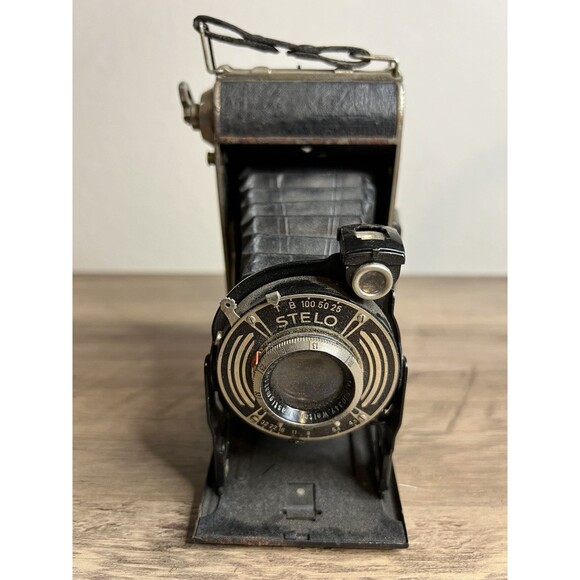 Stelo 6x9 Folding Camera W/ 105mm F4.5 Weltar Lens Antique Germany For Parts VTG - Picture 1 of 12
